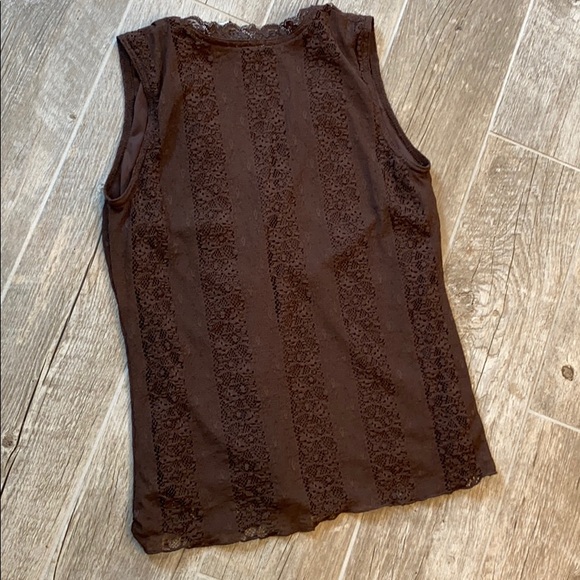 Covington Brown Lace Tank Top - Picture 3 of 7